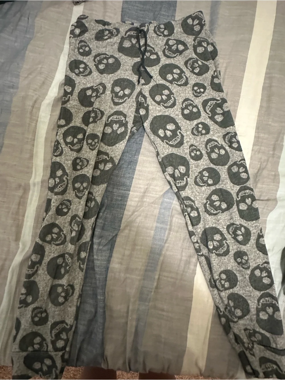 Kids Heather Gray Skull Print Pajama Joggers